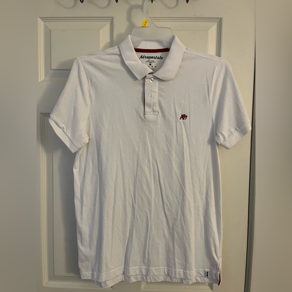 Aeropostale Short Sleeved White/Red Polo Shirt
